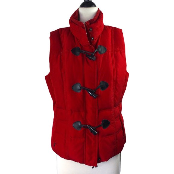 Charter Club Jackets & Blazers - Charter Club Red Toggle Down Vest, Small